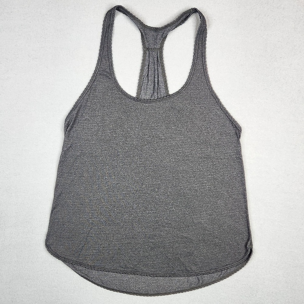Lululemon 105F Singlet Tank‎ Top Womens 6 Grey Racerback Yoga Running Gym
